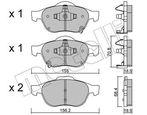 Brake Pad Set, disc brake METELLI 22-0448-0