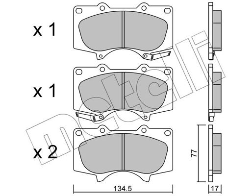 Brake Pad Set, disc brake METELLI 22-0454-0