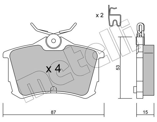 Brake Pad Set, disc brake METELLI 22-0465-0