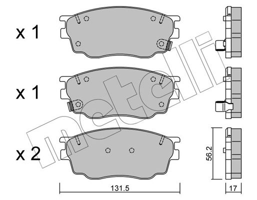 Brake Pad Set, disc brake METELLI 22-0475-0