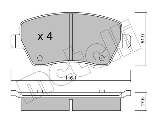 Brake Pad Set, disc brake METELLI 22-0485-0