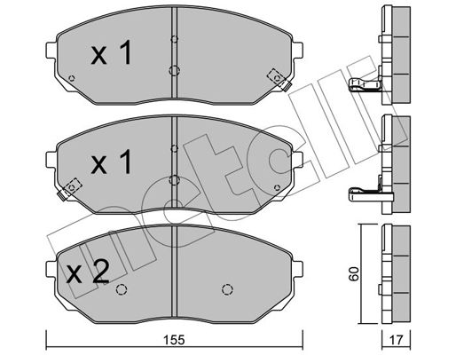 Brake Pad Set, disc brake METELLI 22-0515-0