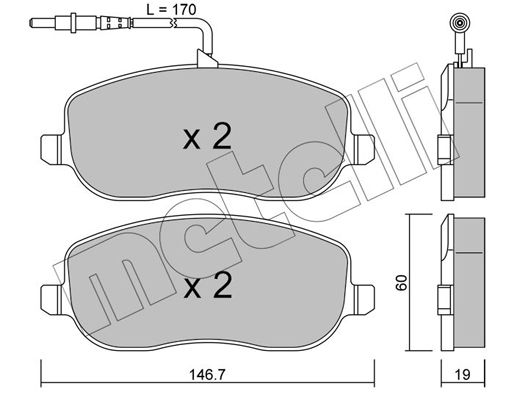 Brake Pad Set, disc brake METELLI 22-0530-0