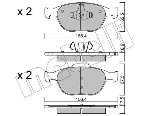 Brake Pad Set, disc brake METELLI 22-0533-0