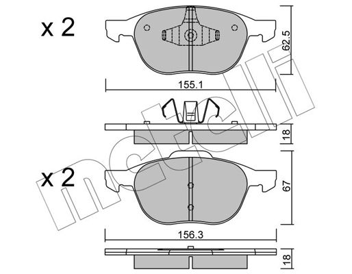 Brake Pad Set, disc brake METELLI 22-0534-0