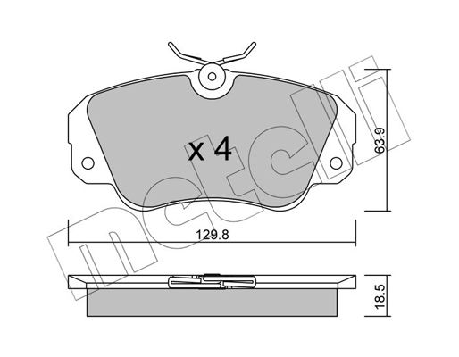 Brake Pad Set, disc brake METELLI 22-0538-0