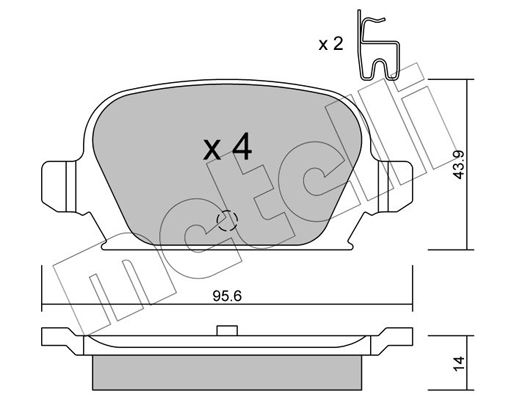 Brake Pad Set, disc brake METELLI 22-0541-0