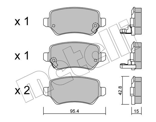 Brake Pad Set, disc brake METELLI 22-0542-0