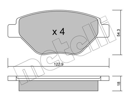 Brake Pad Set, disc brake METELLI 22-0543-0