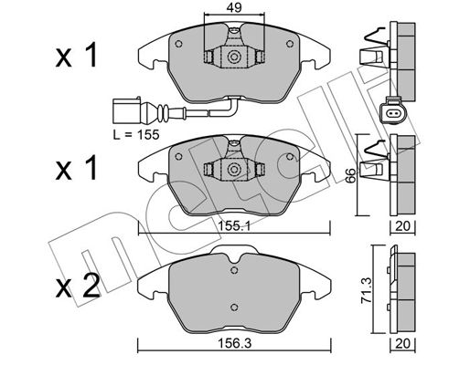 Brake Pad Set, disc brake METELLI 22-0548-0