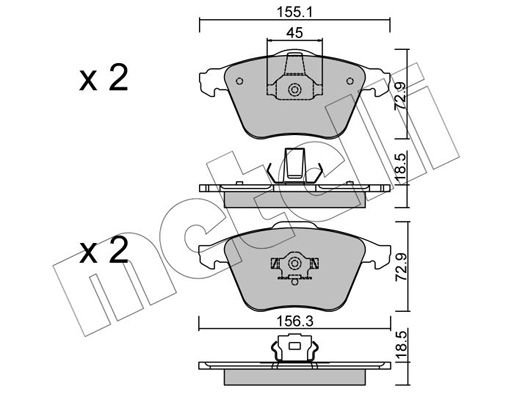 Brake Pad Set, disc brake METELLI 22-0549-3