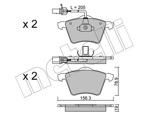 Brake Pad Set, disc brake METELLI 22-0550-1