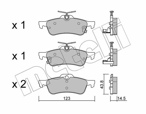 Brake Pad Set, disc brake METELLI 22-0556-1