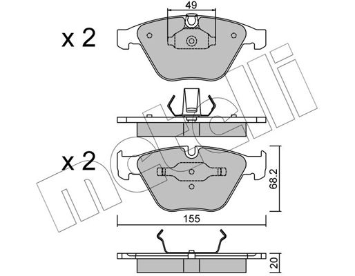 Brake Pad Set, disc brake METELLI 22-0558-0