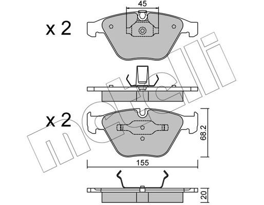 Brake Pad Set, disc brake METELLI 22-0558-4