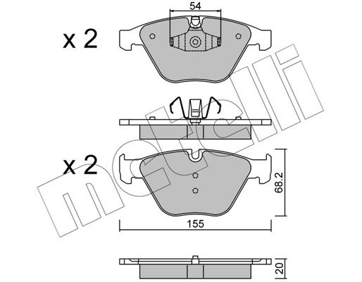 Brake Pad Set, disc brake METELLI 22-0558-6