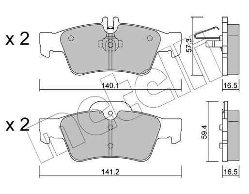 Brake Pad Set, disc brake METELLI 22-0568-0