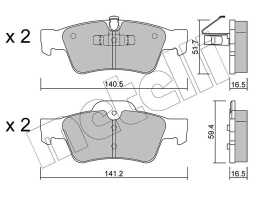 Brake Pad Set, disc brake METELLI 22-0568-1