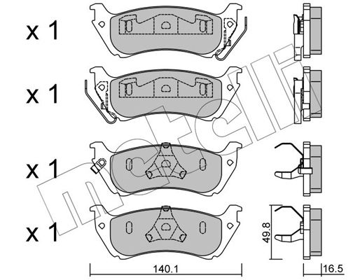 Brake Pad Set, disc brake METELLI 22-0570-0