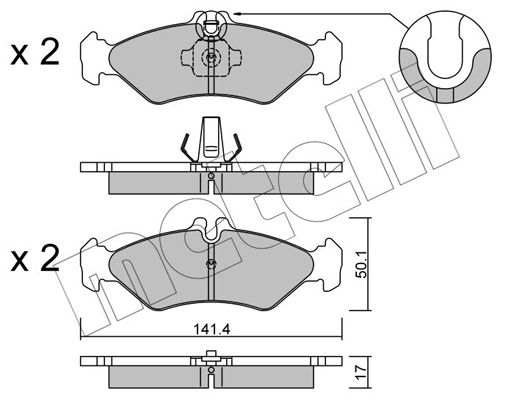 Brake Pad Set, disc brake METELLI 22-0571-0