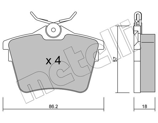 Brake Pad Set, disc brake METELLI 22-0602-0