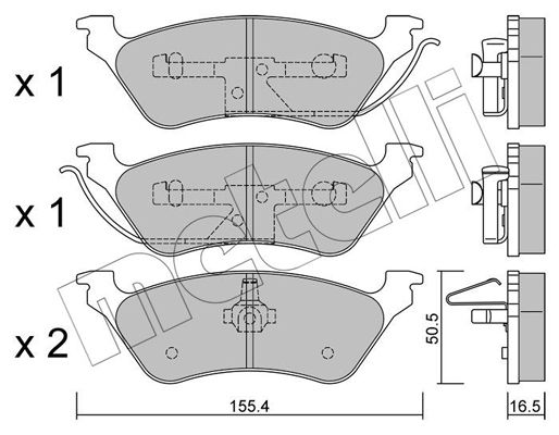 Brake Pad Set, disc brake METELLI 22-0625-0