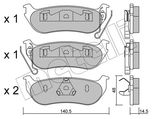 Brake Pad Set, disc brake METELLI 22-0627-0