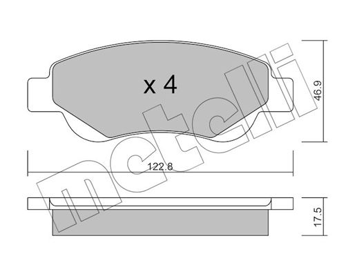 Brake Pad Set, disc brake METELLI 22-0637-0