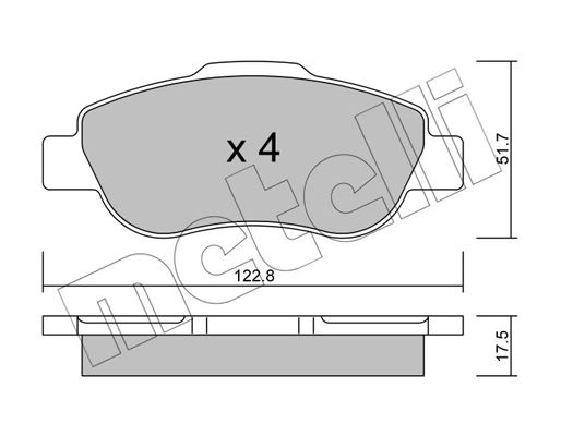 Brake Pad Set, disc brake METELLI 22-0638-0