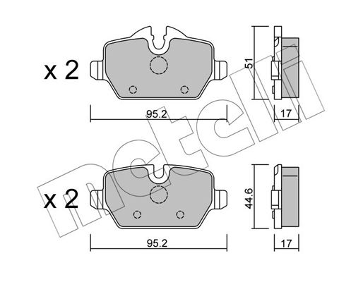 Brake Pad Set, disc brake METELLI 22-0641-0