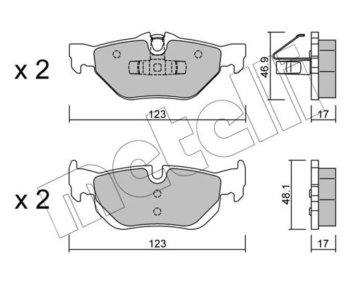 Brake Pad Set, disc brake METELLI 22-0642-0