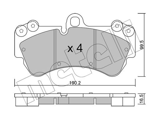 Brake Pad Set, disc brake METELLI 22-0653-0