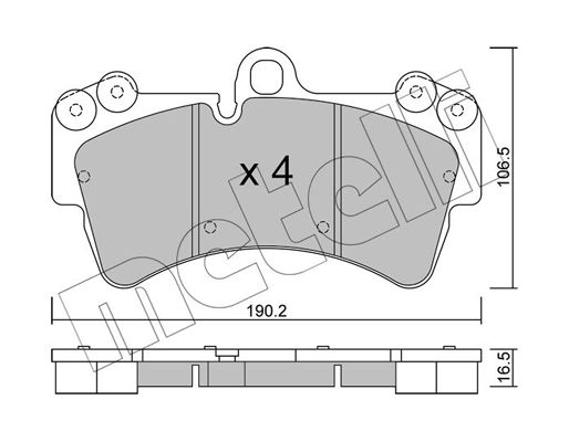 Brake Pad Set, disc brake METELLI 22-0654-0