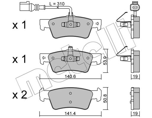 Brake Pad Set, disc brake METELLI 22-0661-1