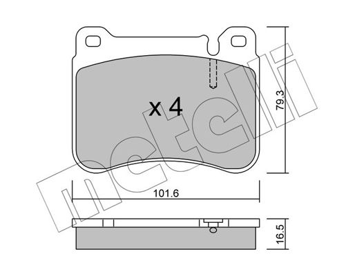 Brake Pad Set, disc brake METELLI 22-0668-0