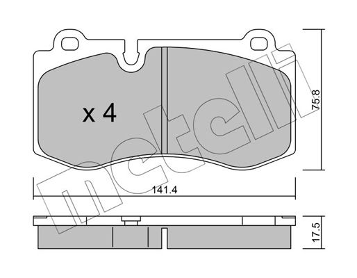 Brake Pad Set, disc brake METELLI 22-0669-0