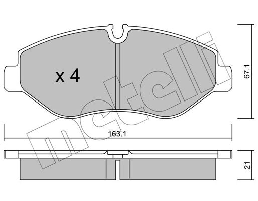 Brake Pad Set, disc brake METELLI 22-0671-0