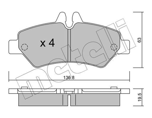 Brake Pad Set, disc brake METELLI 22-0672-0