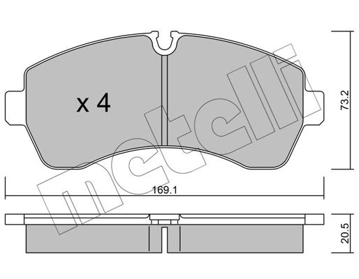 Brake Pad Set, disc brake METELLI 22-0673-0