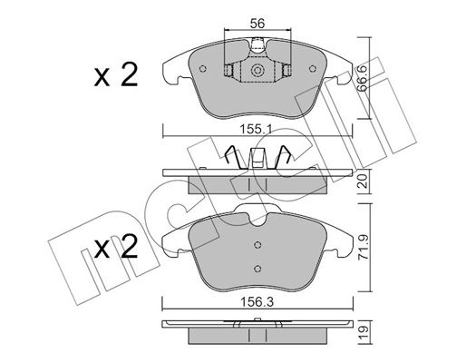 Brake Pad Set, disc brake METELLI 22-0675-0