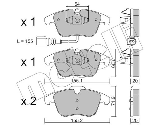 Brake Pad Set, disc brake METELLI 22-0675-1