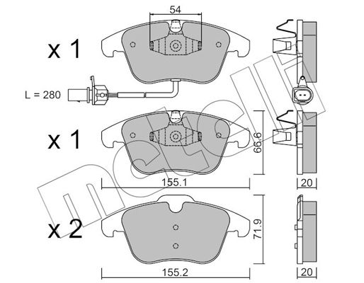 Brake Pad Set, disc brake METELLI 22-0675-2