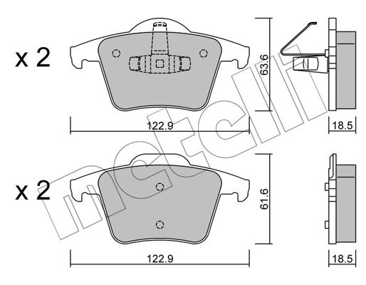 Brake Pad Set, disc brake METELLI 22-0688-0