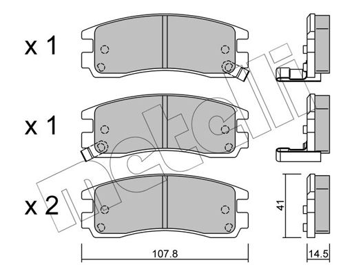 Brake Pad Set, disc brake METELLI 22-0697-0