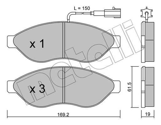 Brake Pad Set, disc brake METELLI 22-0708-0