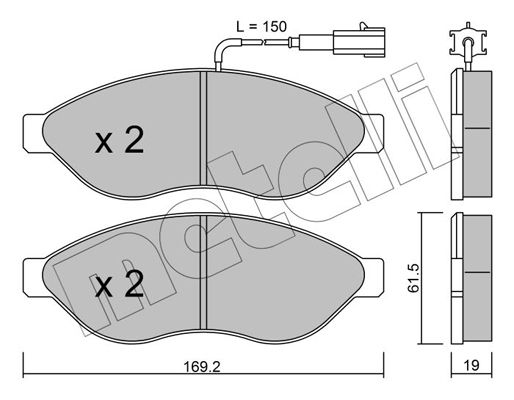 Brake Pad Set, disc brake METELLI 22-0708-1