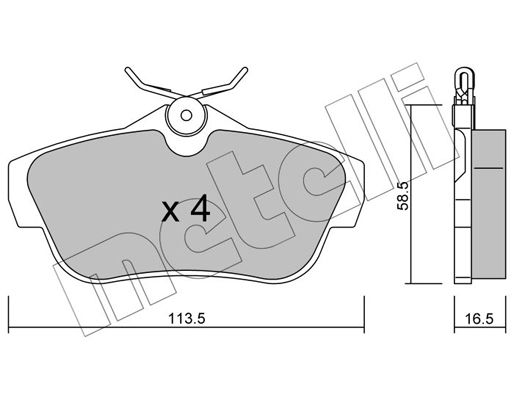 Brake Pad Set, disc brake METELLI 22-0712-0