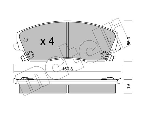 Brake Pad Set, disc brake METELLI 22-0716-0