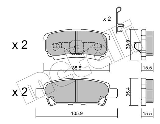 Brake Pad Set, disc brake METELLI 22-0737-0