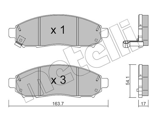 Brake Pad Set, disc brake METELLI 22-0743-0